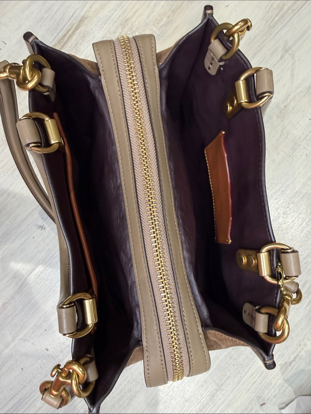 Coach X Rouge 25 Jean Michael Basquat Leather Satchel with Multicolor Rexy Dino - Picture 9 of 16